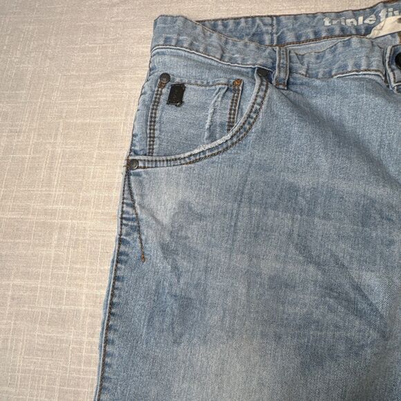 Triple Five Soul Men’s Sz 34 Light Wash Jorts‎ Denim Jean Shorts 555 Soul Y2K - Picture 9 of 15